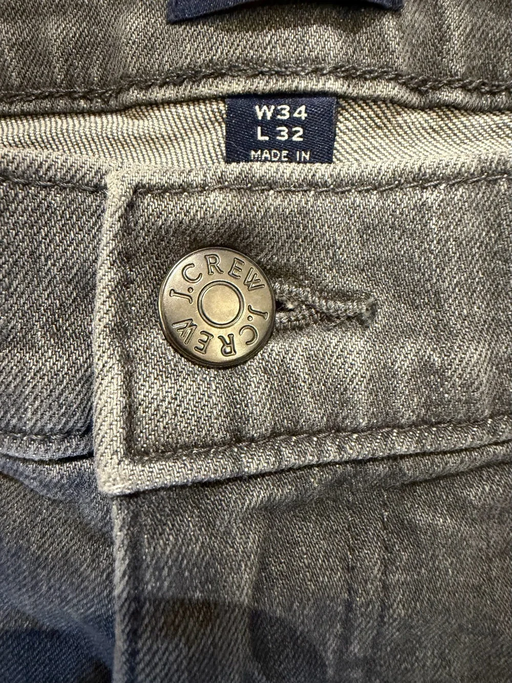 J.Crew Flex Straight Jeans Men’s 34x32 Grey Jeans
